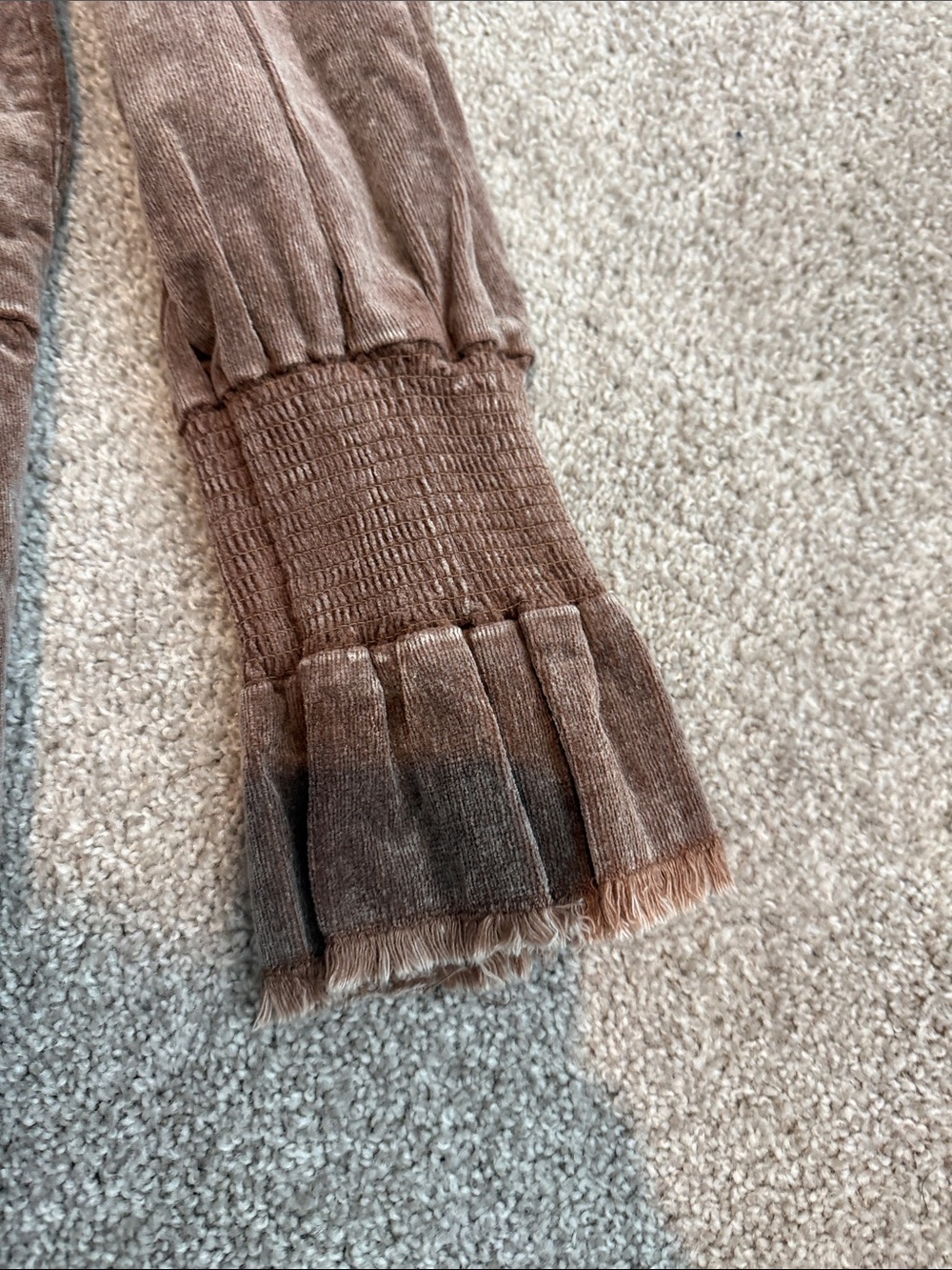Womens Brown Tiered Velvet Dress - Picture 4 of 9